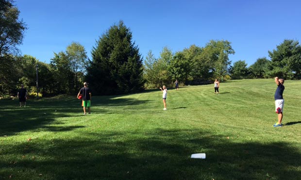 Keystone Ridge Designs employees playing kickball