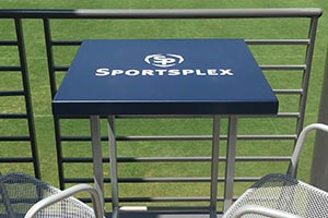 Checkerboard Decals on Saxony Tables