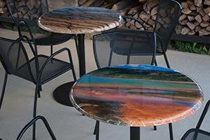 Contra table tops with artistic Landscape Photography