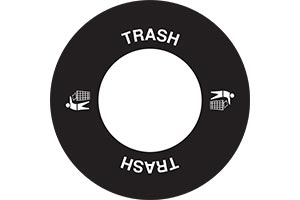 Standard trash decal on lid with icon