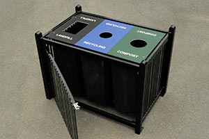 Custom Square Reading Receptacle for Trash, Recycling, and Compost