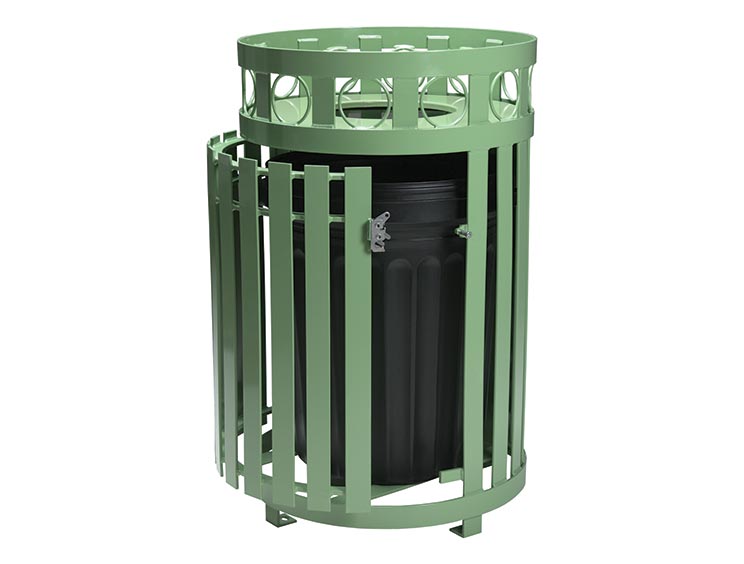 ATLANTA ROUND LITTER RECEPTACLE WITH DOOR