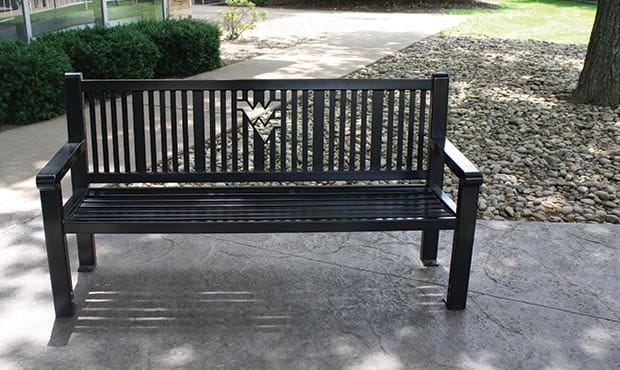 WVU Laser Cut Bench with Back