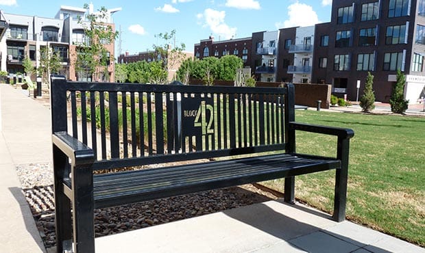 Reading bench with laser cut