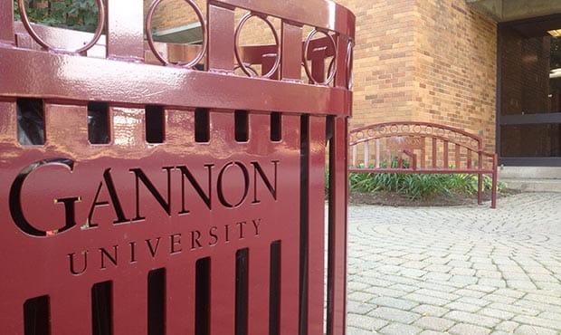 Laser cut Atlanta litter and Atlanta bench at Gannon University