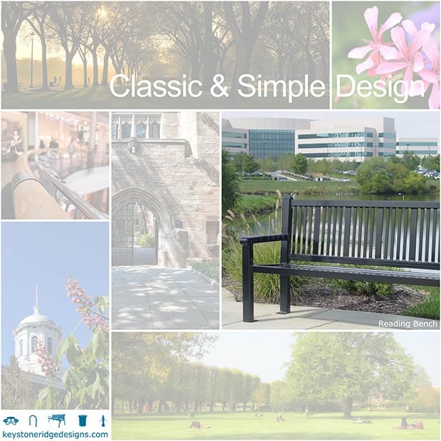 Classic and Simple Site Furniture Elements Collage