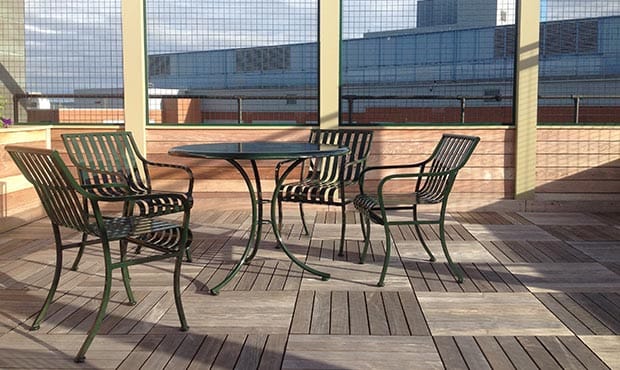 Courtyard Table Set at dusk