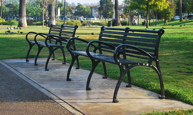 Schenley Benches with Back and Center Arms