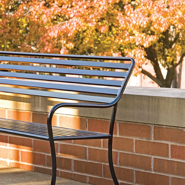 Sienna Bench with back in the fall