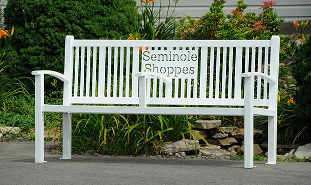 Combination Reading and Exeter bench with laser cut