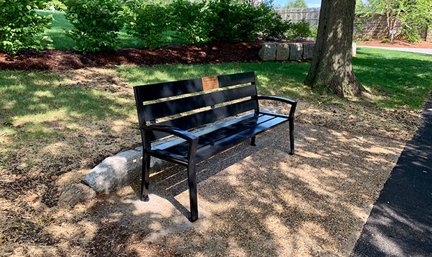 Everett Longevity Bench along a walking trail