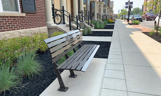 Picture of Caron Bench in residential area