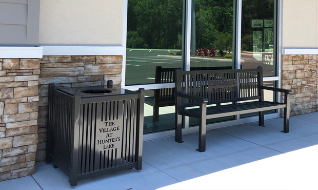 Picture of Keystone Ridge Designs Product on Site - Reading Trash Receptacle & Bench