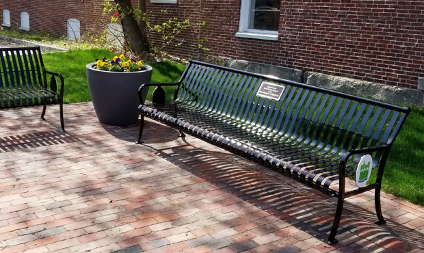 Picture of Keystone Ridge Designs Product on Site - Custom 8 ft. Pullman Bench with community logo