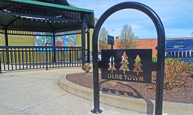 Picture of Keystone Ridge Designs Product on Site - Custom Borough Bike Rack Sign, Sonance
