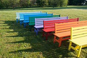 Breakwater benches in multiple colors