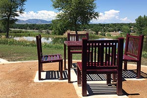 Custom Reading table set with scenic background