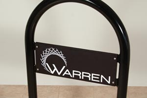 Warren logo on Sonance Bicycle Rack