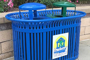 Custom KeyshieldArt logo on Dual Midtown Litter Recycling Receptacle