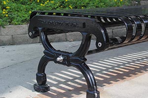 Black flat Lamplighter bench nameplate