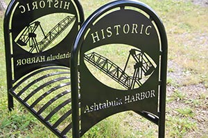 Ashtabula Harbor crane bike rack laser cut