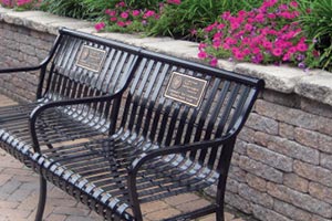 Plaque on black Pullman bench