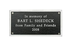 Black personal commemorative plaque
