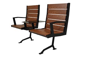 Wood Grain Aluminum Slats on custom modular seating