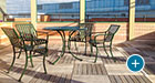 Courtyard Table Set on a hospital rooftop overlook