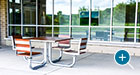 A Creekview Table Set provides ample outdoor seating for co-workers