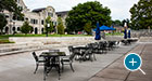 Courtyard Table Sets provide ample seating in outdoor gathering areas