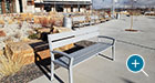Everett benches and receptacles dot the landscape of this college campus