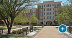 Reading Benches with Back installed on a walkway through the quad