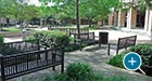 Reading Benches and Litter Receptacles in a campus courtyard