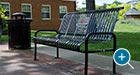 Commemorative alumni plaque on a Midtown Bench with Back