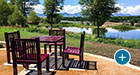 Reading Chairs can be paired with custom tables for dining with a view