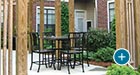 Cabaret Table Set underneath an outdoor trellis