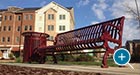 Lamplighter Bench with Back and Midtown Litter Receptacle