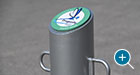 Close-up of a KeyshieldArt graphic on a Grove Bollard