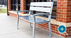 An Everett bench is the perfect modern site furniture piece