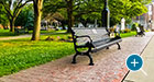 A classic Lamplighter Bench is the most common way to incorporate memorial plaques