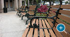 Adding a traditional flare, Rosedale Benches are at home in this commercial setting