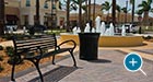 Schenley Bench with Back at Del Ray Marketplace retail location