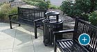 Reading Benches and Litter Receptacle at a shopping center