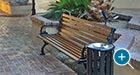 Rosedale Bench with Back at a retail setting in Phoenix, Arizona