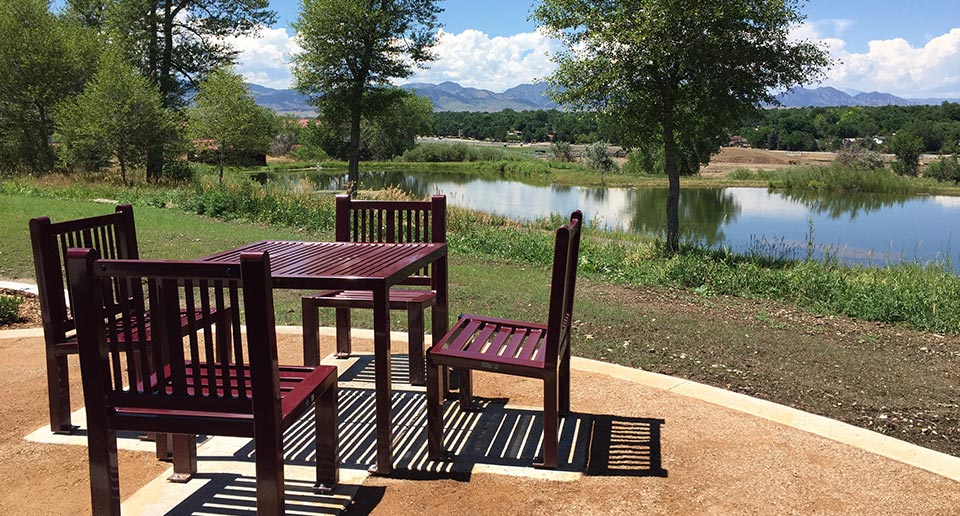 Custom Reading Table and Chair set with scenic background