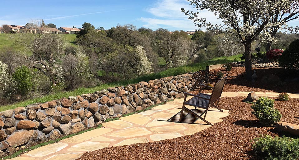 Thendara Bench with Back in a scenic residential location