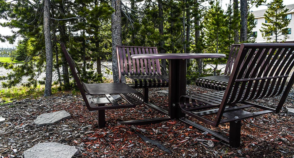 Hapsburg Table Set situated outside a National Park Ranger Station