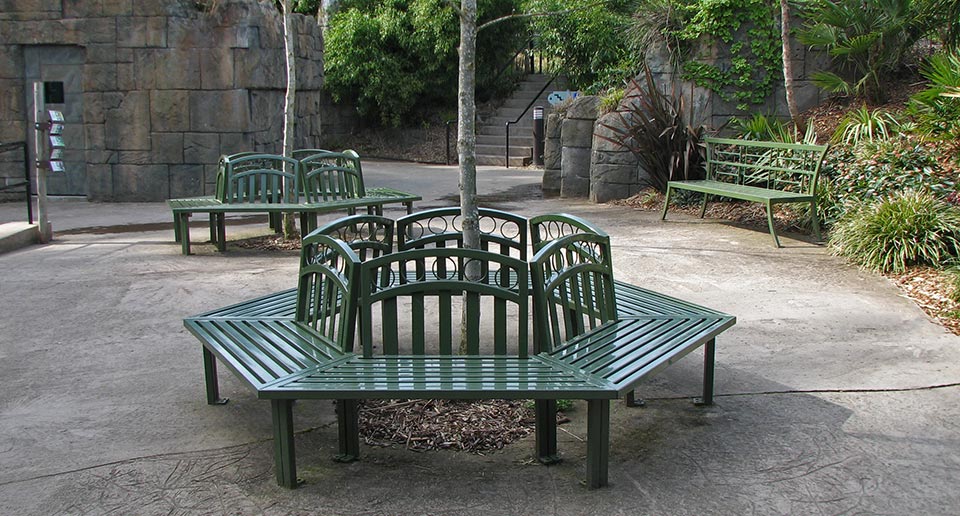 Atlanta Tree Benches with Back at a community zoo